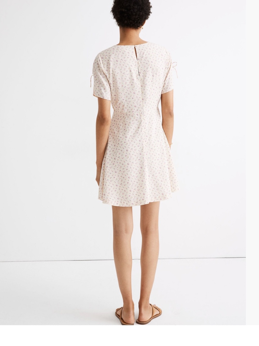 Madewell Tie-Sleeve Retro Dress Dutch Dandelions Floral Size 0 Mini Dress - Picture 15 of 16